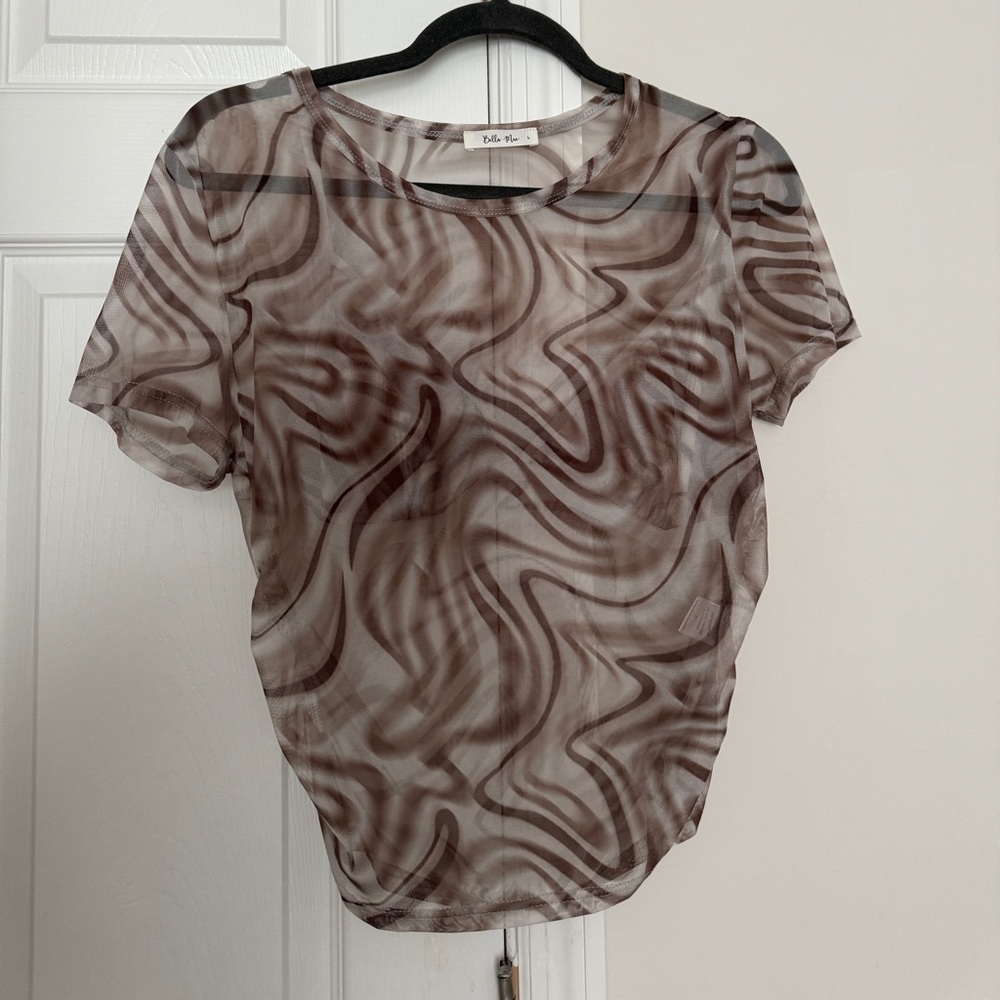 Mesh Marble Top with Matching Bra